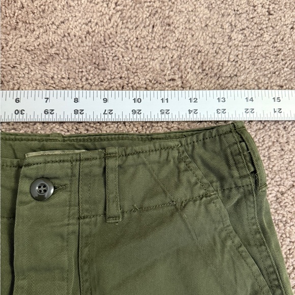 Zara Wide Leg Pants Women size 4 Olive Green Premium Denim Collection Buckle - Picture 8 of 11
